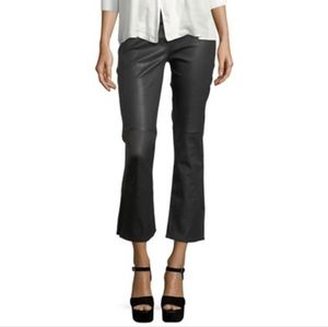 3x1 split bell cropped leather pants